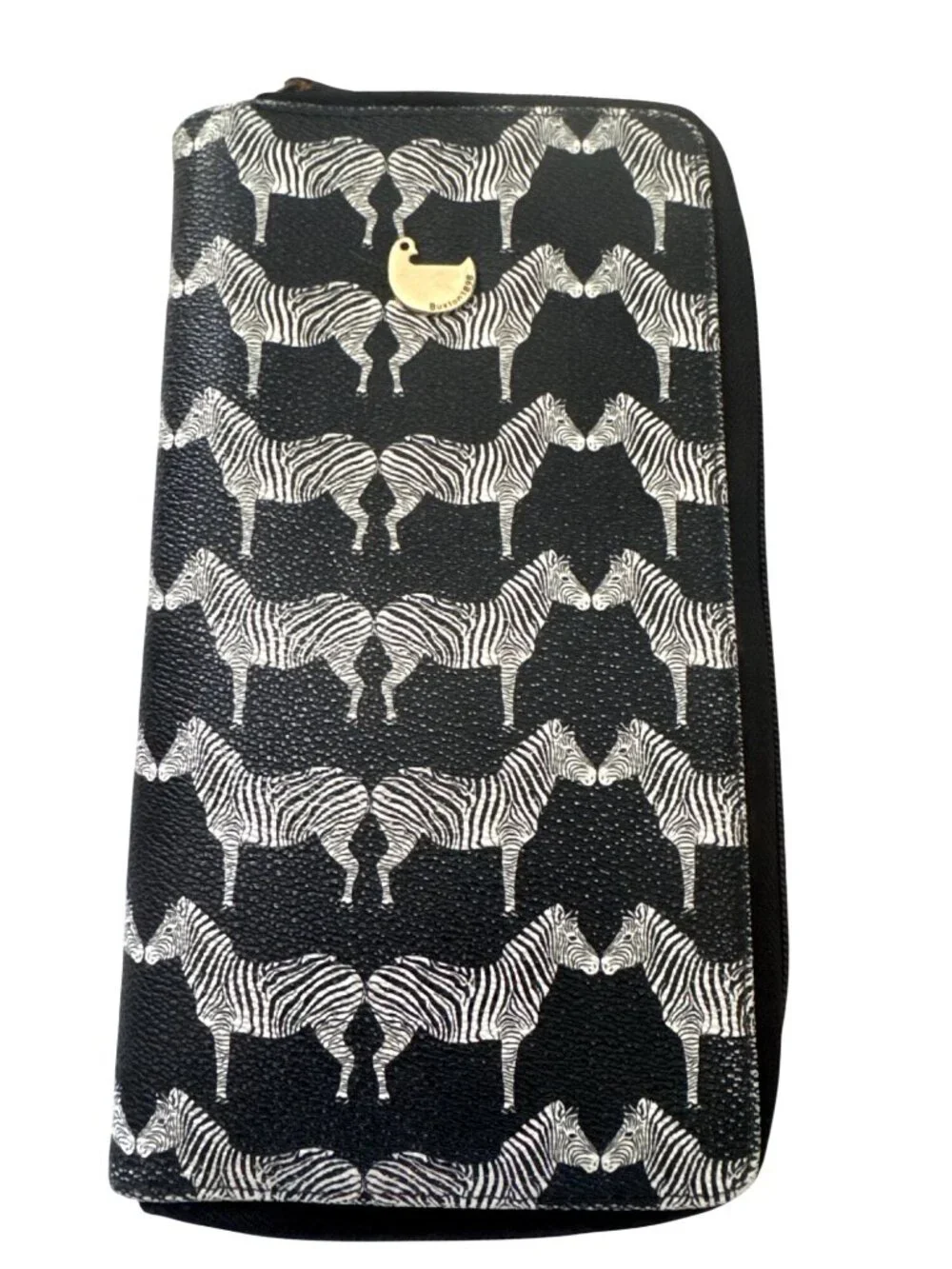 Buxton Black & White Zebra Print Passport Wallet With Multiple Compartments